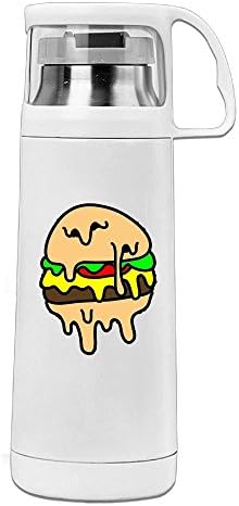 Karen Garden Trippy Burger Stainless Steel Vacuum Insulated Water Bottle Leak Proof Handled Mug White,12oz