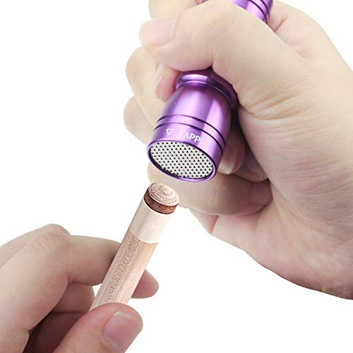 SelfTek 1Pc Snooker and Pool Cues Tips Bowtie 3 in 1 Tip Tool with Tapper Scuff and a Tips Pick (Purple)