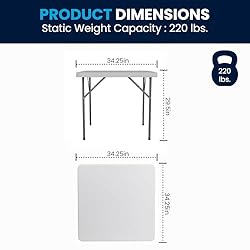 Flash Furniture Elon 2.85' Square Plastic Folding