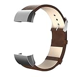 Holaca Leather Bands Replacement for Fitbit Charge 2 (Coffee Brown)