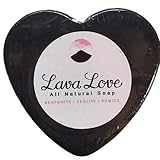 Lava Love Black Heart, Vegan Volcano Soap Made with Volcanic Ash (Bentonite, Zeolite, Pumice) From Oregon and Shea Butter, one 3.5 Ounce Bar