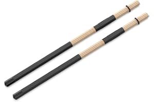 SHIKAMAN Bamboo Drumsticks, 5A Jazz Drum Sticks, Rods Drum Brushes for Jazz, Folk, Small Venue and Acoustic Performance (BLACK, 1 Pack)
