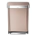 simplehuman 55 Liter/14.5 Gallon Stainless Steel Rectangular Kitchen Step Trash Can with Liner Pocket, Rose Gold Stainless Steel