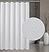 N&Y HOME Hotel Fabric Shower Curtain or Liner, Cloth Textured White Shower Curtain with Bottom Magnets, Machine Washable, 72 x 72 inches for Bathroom