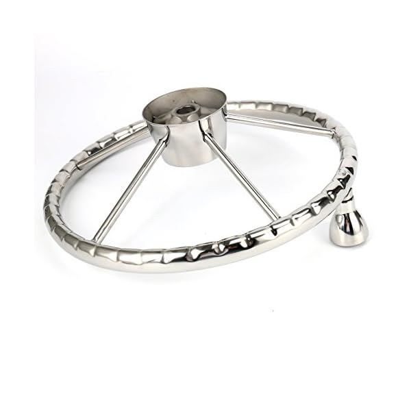Amarine-made-5-spoke-13-12-Inch-Destroyer-Style-Stainless-Boat-Steering-Wheel-with-M-Size-Knob-9310SRF1