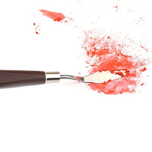 SpeedDa 5 Piece Stainless Steel Palette Knife Painting Spatula Palette Knife Oil Paint Metal Knives Wood Handle - Thumbnail 3