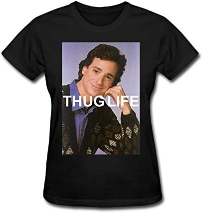 Bob Saget: Thug Life Full House 100% Cotton Round Collar Womens Tee Shirts Black XS