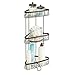 mDesign Free Standing Bathroom or Shower Corner Storage Shelves for Towels, Soap, Shampoo, Lotion, Accessories - 3 Tier, Bronze