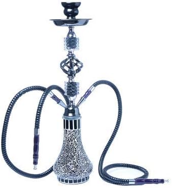 シーシャ水ギセルaセット ガラスの水ギセル 水ギセルセット アラビア語ダブルパイプ