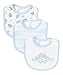 SpaSilk Baby-boys Newborn 3 Pack Dino Teething Bib, Blue, One Size