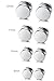 FUNRUN 8 Pairs Stainless Steel Stud Earrings for Women Men Ear Piercing Studs Round Tunnel Black and White 9-12mm