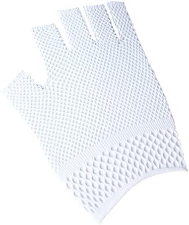 ICOOLYI Women's Sexy and Sunscreen Wrist Length Fishnet Gloves (2 pairs) (White02)