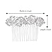 BriLove Wedding Hair Accessories Bridal Hair Comb Bohemian Crystal Charming Wave Shape Flower Bride Side Comb for Women Silver-Tone Clear