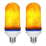 Loveishere LED Flame Effect Fire Light Bulbs- 3 Modes E26 LED Flame Effect Fire Light Bulbs Flickering Fire Atmosphere Decorative Lamps for Hotel/Bars/Home Decoration/Restaurants (2 Pack)