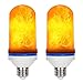 Loveishere LED Flame Effect Fire Light Bulbs- 3 Modes E26 LED Flame Effect Fire Light Bulbs Flickering Fire Atmosphere Decorative Lamps for Hotel/Bars/Home Decoration/Restaurants (2 Pack)