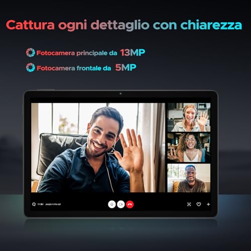 U11 PRO Android 16 Tablet 11 Pollici, 30GB+256GB/2TB Tablet con Tastiera, 8580mAh, T7200 Octa Core, Gemini AI Tablets con Pennae & Mouse & Case, 90Hz 1080P, 13MP+5MP, Widevine L1/WIFI 5 /Face ID/OTG