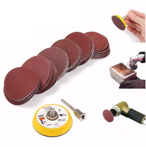 ChaRLes 3 Inch 75mm Hook and Loop Sanding Pad with 60pcs Sand Paper Kit
