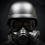 VILONG Airsoft Mask Outdoor Sports Tactical Paintball mask Full Face Skull CS Mask With double filter fan CS edition Perspiration Dust Face Guard (Black)