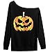 Dudebabe Women Halloween Off Shoulder Sweatshirts Crewneck Long Sleeve Pullovers