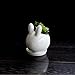 Youfui Rabbit Bunny Ivory White Ceramic Flower Pot Planter for Succulent Cactis Small Simple with Tray