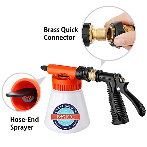 MATCC Car Foam Gun Foam Cannon Blaster and Adjustable Car Wash Sprayer