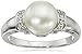 Amazon Essentials Sterling Silver, Freshwater Cultured White Pearl, and White Topaz Ring (9-9.5mm), (previously Amazon Collection)
