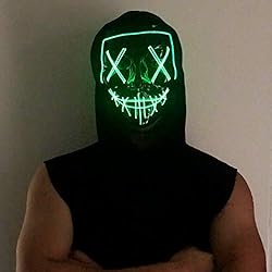 Halloween Mask LED Light up Mask (2 Pack) Scary