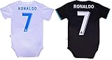 World Cup Baby Cristiano Ronaldo #7 Real Madrid Soccer Jersey Baby Infant and Toddler Onesie Romper Premium Quality - Home and Away PACK OF 2
