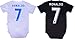 World Cup Baby Cristiano Ronaldo #7 Real Madrid Soccer Jersey Baby Infant and Toddler Onesie Romper Premium Quality - Home and Away PACK OF 2