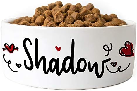 UNITED CRAFT SUPPLIESCustomized Dog Bowl with Name, Ceramic Bowl for Dogs and Cats, 6 inches