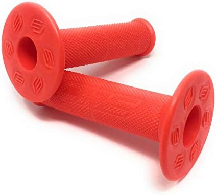BUD RACING Poign/ées Moto Cross MX Grip Orange Fluo L120Mm 22-24Mm avec Tube De Colle
