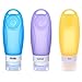 Kitdine Portable Soft Silicone Travel bottles Set (blue+Yellow + Purple)