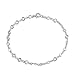 Amberta 925 Sterling Silver 1.5 mm Trace Chain Bracelet Size with 4 mm Disc 7