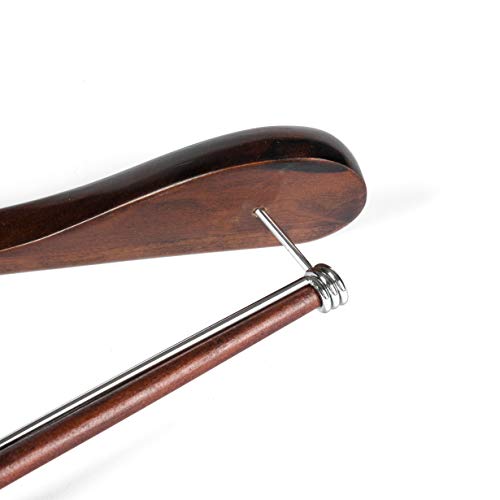 Luxury Wide Shoulder Wooden Hangers 6 Pack, with Locking Bar, Smooth