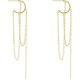 SLUYNZ 925 Sterling Silver Dangle Earrings Tassel for Women Elegant Dangling Earrings Chain Threader Earrings