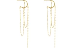 SLUYNZ 925 Sterling Silver Dangle Earrings Tassel for Women Elegant Dangling Earrings Chain Threader Earrings