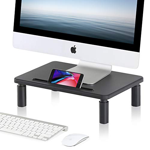 FITUEYES Computer Monitor Stand Riser Height and Angle Adjustable Multi Media Speaker TV PC Laptop Desktop Stand Storage Organizer for iMac,Printer,Notebook,Xbox One,DT103901WB