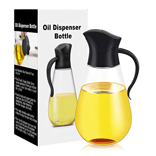 Oil Dispenser Bottle,Cooking Container Bottle 20.5 oz Glass Olive Oil