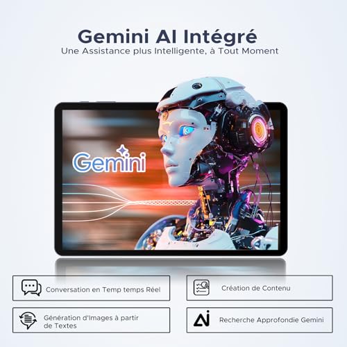 POPUX P10 Pro 16 Android Tablet, 10 Inch Tablet with Gemini AI, 120Hz Diaplay, 48G0+128GB/2TB, T7250 Octa-Core, 8800mAh, Widevine L1, 13MP+5MP, 5G WiFi, Tablet with Stylus & Keyboard, Grey