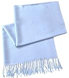 CJ Apparel Baby Blue Solid Color Design Shawl Pashmina Scarf Wrap Stole Seconds NEW