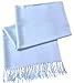 CJ Apparel Baby Blue Solid Color Design Shawl Pashmina Scarf Wrap Stole Seconds NEW