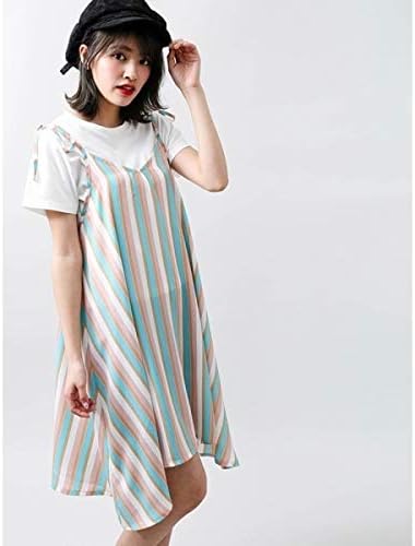 Amazon ウィゴー レディース Wego Wego Tシャツ付キャミワンピース 柄3 F Tシャツ カットソー 通販