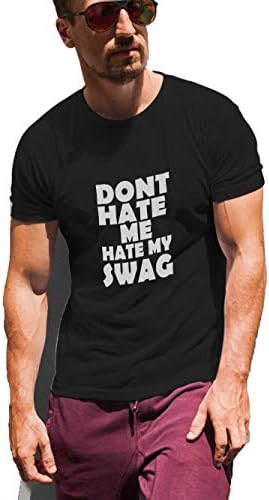 Angrezi Style Men's Black Hate My Swag T-Shirt