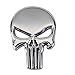 Quentacy 2-Pack Skull Punisher Emblem Badge 3D Metal Sticker Decals for Cars Trucks Motorcycle Vehicle Luggage Laptop Tablets (Silver)