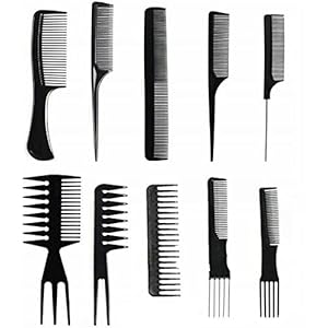 FURZON-PROFESSIONAL-10-PIECE-HAIR-DRESSING-CUTTING-COMB-SET-FOR-DIFFERENT-HAIR-STYLING-EQUIPMENT Hair Combs Set 10 PCS Anti-static Hair Styling Barber Comb Professional Hairdressing Detangling Portable for Long Wet…