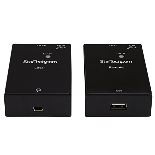 StarTech.com 1 Port USB 2.0 Over Cat5 or Cat6 Extender Kit - 165'(50m) - USB Extender - USB to Ethernet Extender Components USB2001EXTV