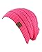 C.C Trendy Warm Chunky Soft Stretch Cable Knit Beanie Skully, Candy Pink