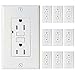 10 Pack- UL Listed GFCI Outlet Receptacle 15-Amp (Tamper-Resistant) Duplex 125-Volt, LED Indicator, Safe Lock Protection -Compliant with Highest Safety Requirements, Wall Plate Included