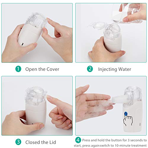 Vibit Rechargeable Portable Micron Mesh Steam Humidifier Travel Handheld Vaporizer Machine for Kids, Adults