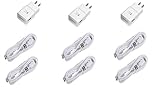 3 Pack Original Samsung Fast Charging Adapter Travel Charger + (2) 5 foot Micro USB Data Cables - White